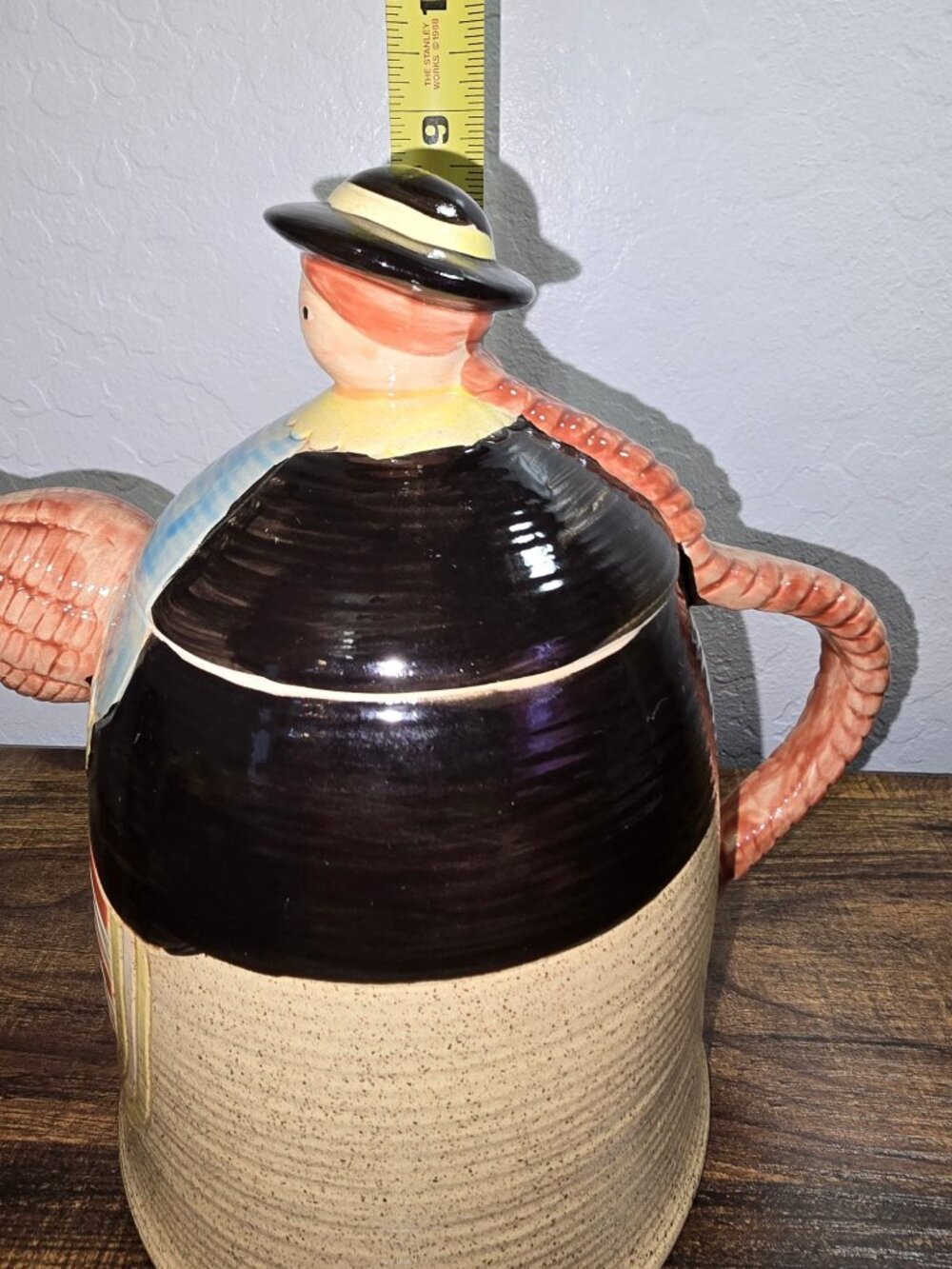 Vintage Folk Craft By Shafford Hand-Painted Ceramic Lady Teapot Japan 1986 - Picture 8 of 9